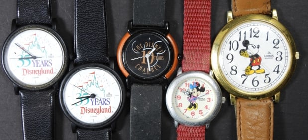 (5) DISNEY WATCH LOT - MICKEY, MINNIE