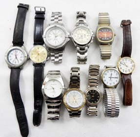 (10) LARGE FACED MEN'S WATCHES
