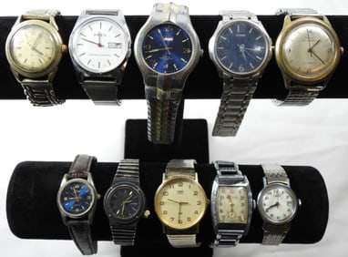10 MENS BROKEN/UP FOR REPAIR WATCHES