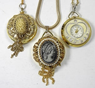 3 QUARTZ VINTAGE POCKET WATCHES
