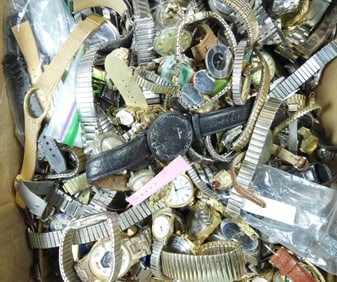 LARGE FLAT RATE BOX of WATCH PARTS