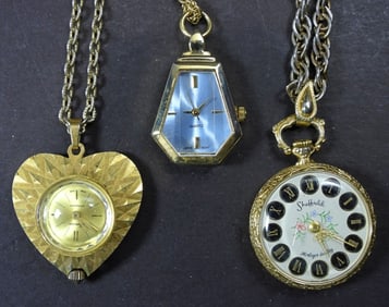 3 QUARTZ VINTAGE POCKET WATCHES