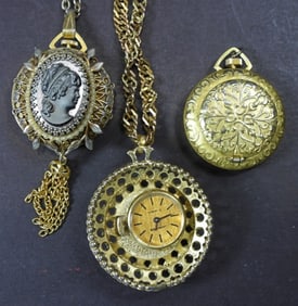 3 QUARTZ VINTAGE POCKET WATCHES