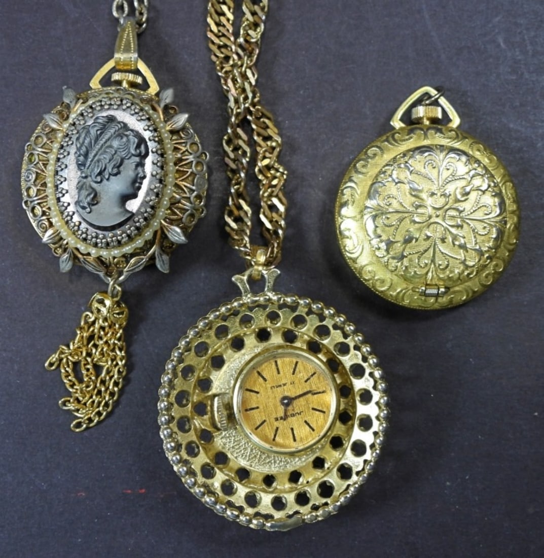 3 QUARTZ VINTAGE POCKET WATCHES (1 of 2)