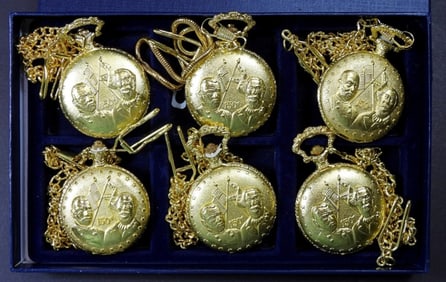 6 PIECE CIVIL WAR POCKET WATCH SET