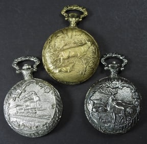 3 QUARTZ VINTAGE POCKET WATCHES
