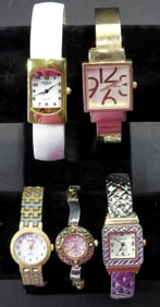 (5) GENEVE GOLD/SILVER TONE WATCHES