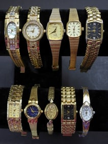 10 WOMANS GOLD/SILVER TONE WATCHES