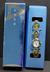 AVON MULTICOLOR GEM WATCH STILL IN BOX