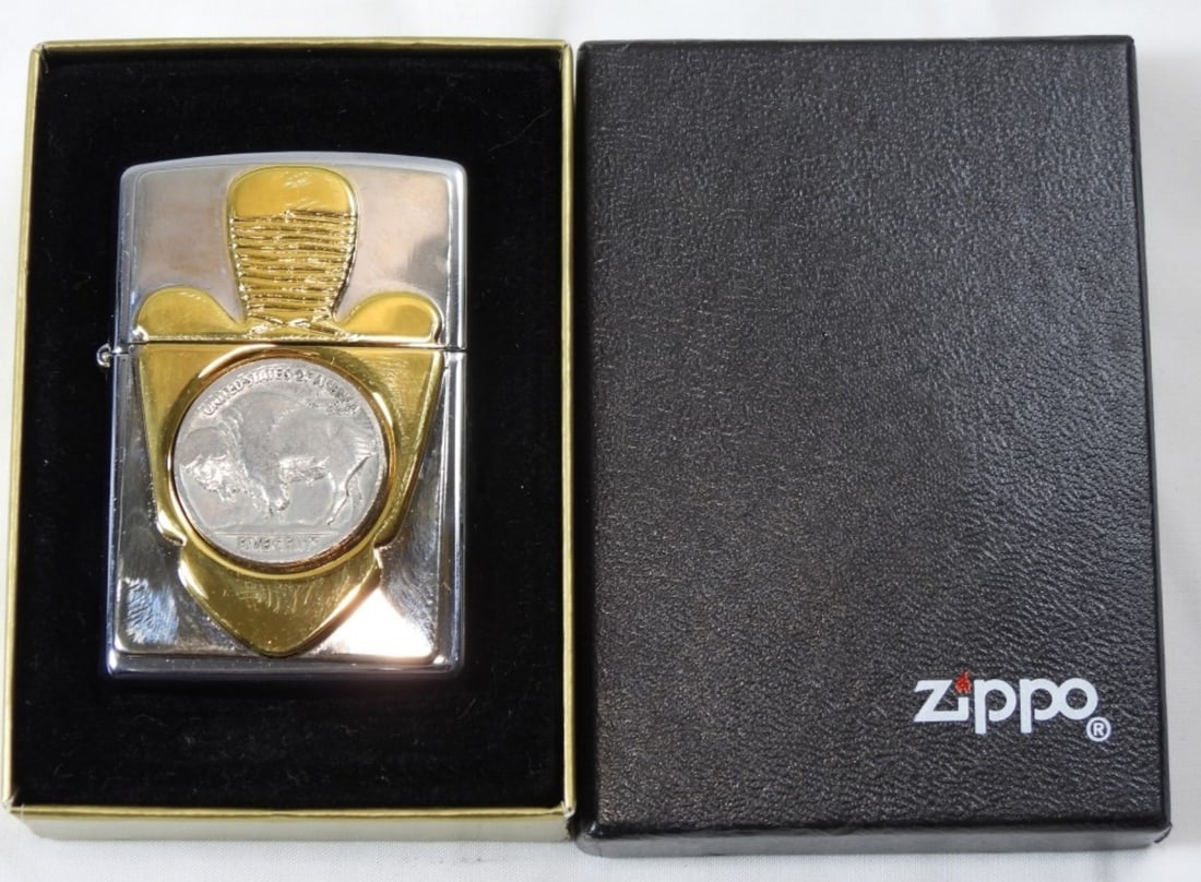 1997 SEALED BUFFALO HEAD NICKLE ARROWHEAD ZIPPO (1 of 3)