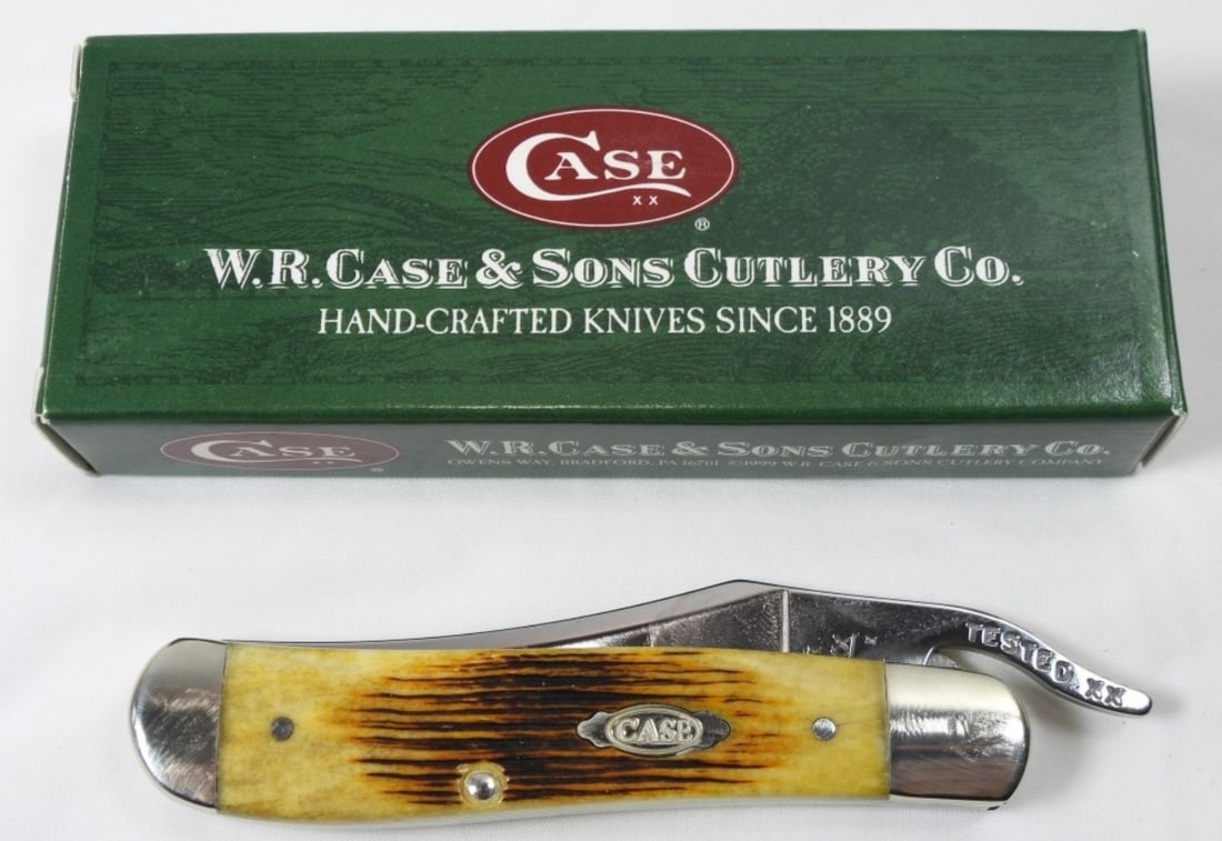 Case XX Amber Bone Pocket Knife: 2.5 inch blade amber bone Case XX pocket knife in original box