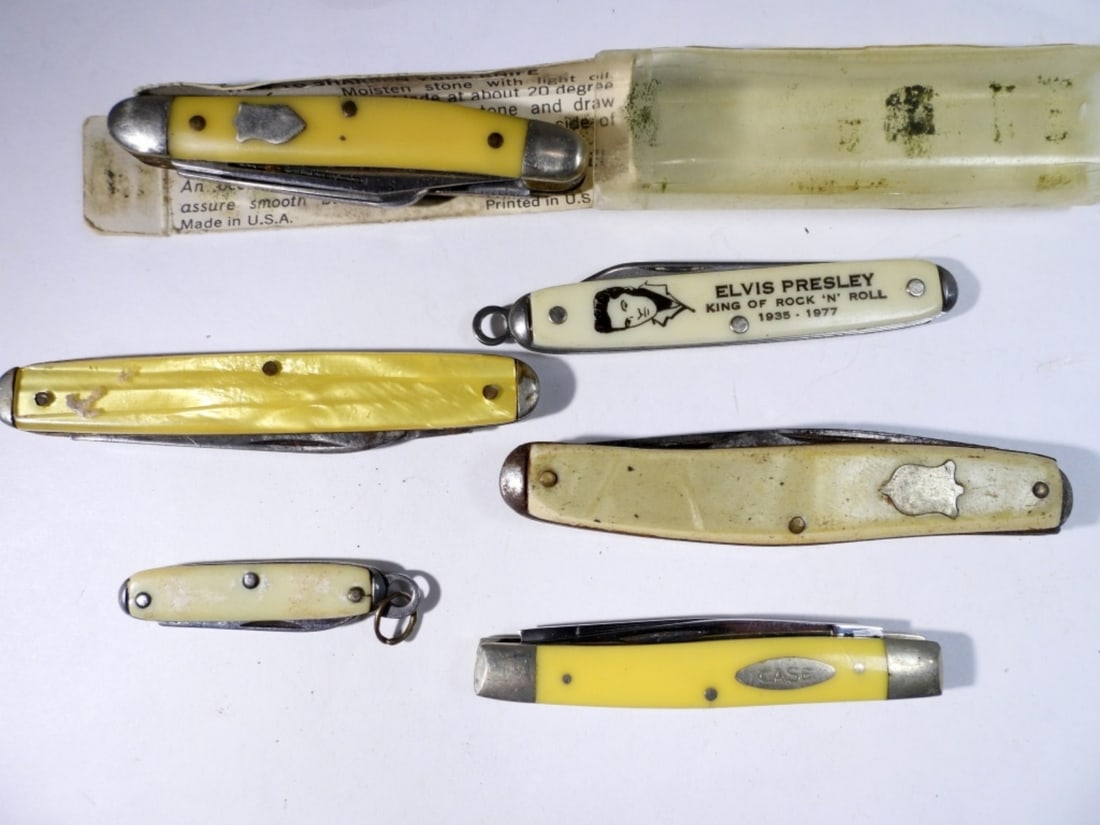 (6) Pearl/Yellow Pockeet Knives (1 of 3)