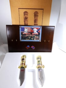 Set of Civil War Bowie Knives w/ Plaque