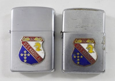(2) USS HARDHEAD VULCAN LIGHTERS 1960S