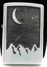 2000 Fired Mountain and Moon Zippo