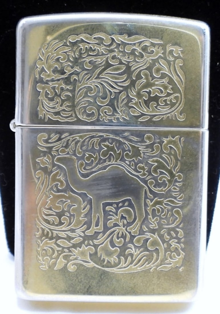 Unsealed Fired Camel Zippo: Unsealed, unfired Camel cigarettes Zippo