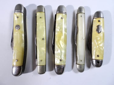 (5) MINI YELLOW POCKET KNIVES