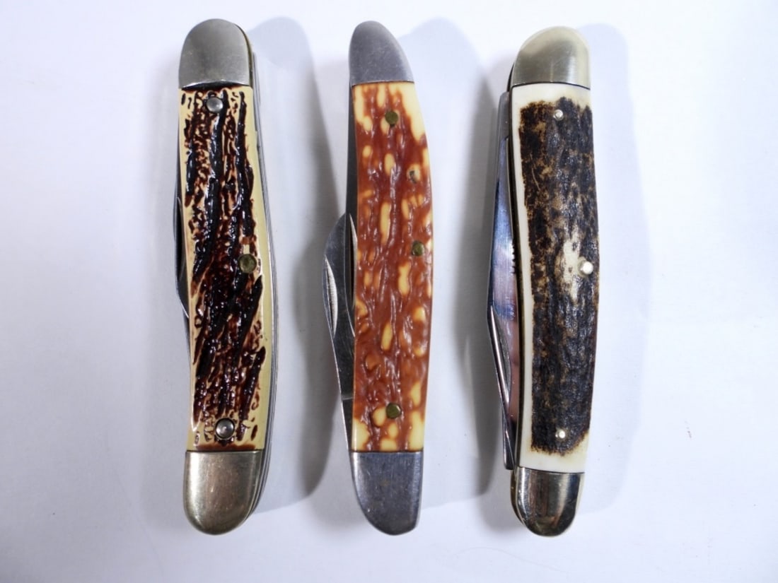 (3) DESIGNED MEDIUM POCKET KNIVES (1 of 4)