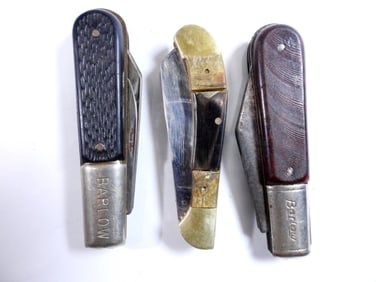 (3) Barlow Style Pocket Knives