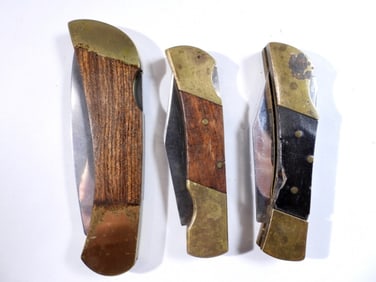 (3) Lock Back Pocket Knives