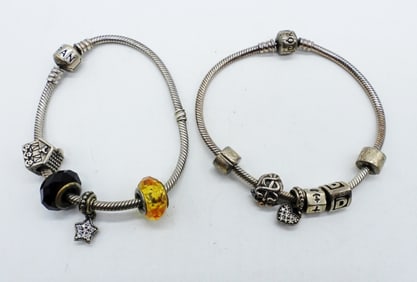 (2) PANDORA STERLING BRACELETS
