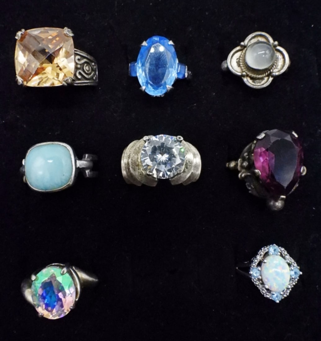 OPAL, LARIMAR & MORE 925 GEMSTONE RINGS (1 of 2)