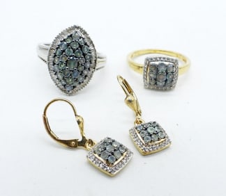 BLUE DIAMOND SIMULATED 925 SET