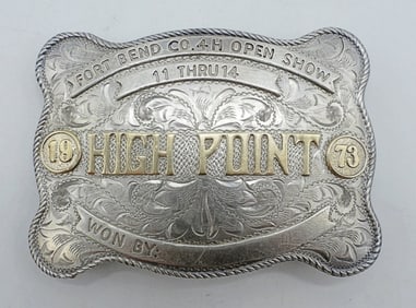 FORT BEND 4H HIGH POINT 1973 BELT BUCKLE