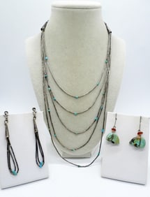 VTG LIQUID STERLING TURQUOISE SET