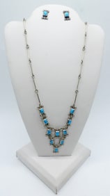 TAXCO STERLING NECKLACE & EARRINGS