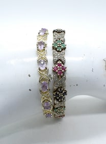 VTG 925 RUBY, EMERALD + BRACELETS