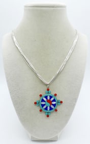 LIQUID STERLING CHAIN & TURQUOISE PNDT