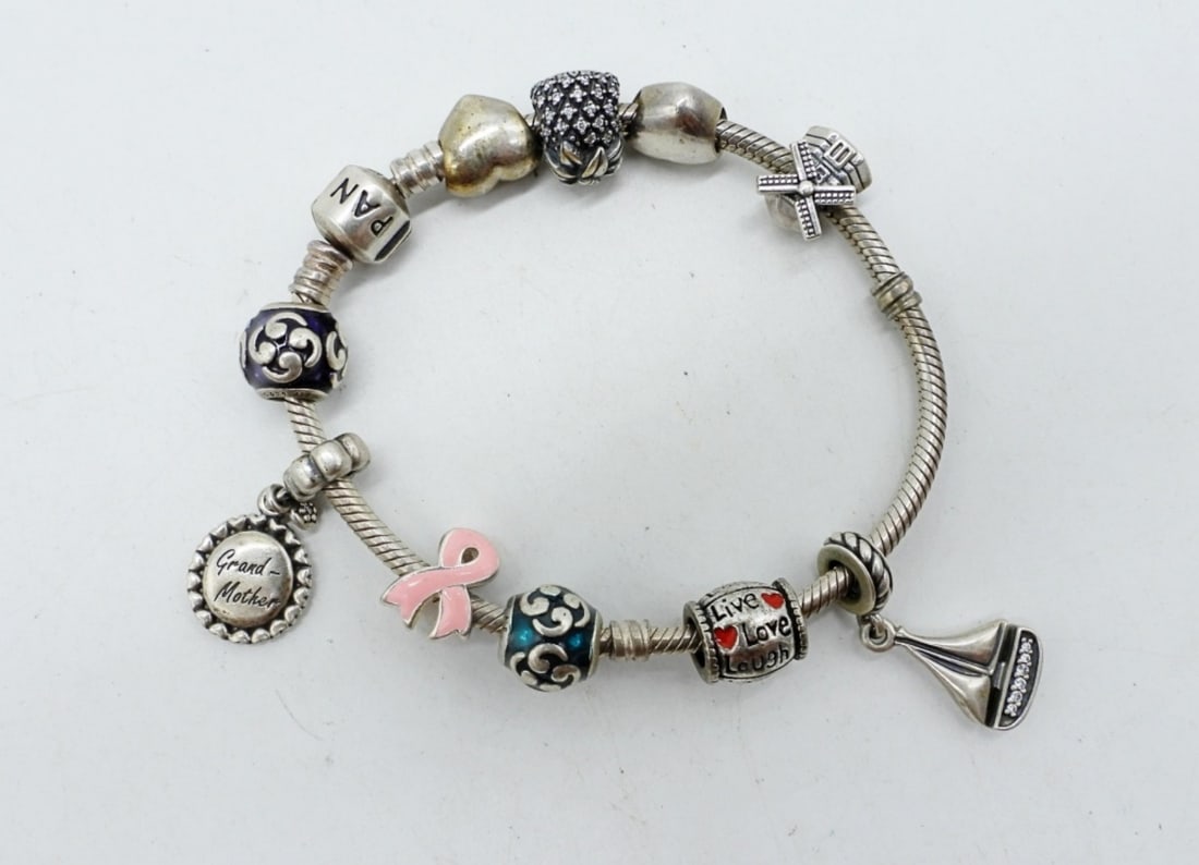 PANDORA 925 W/ 10 CHARMS (1 of 3)