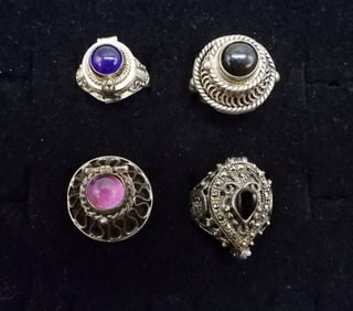 VTG 925 TAXCO POISON RING & 3 MORE