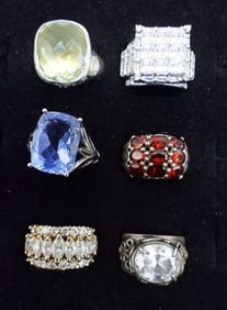 (6) GORGEOUS GEMSTONE 925 RINGS