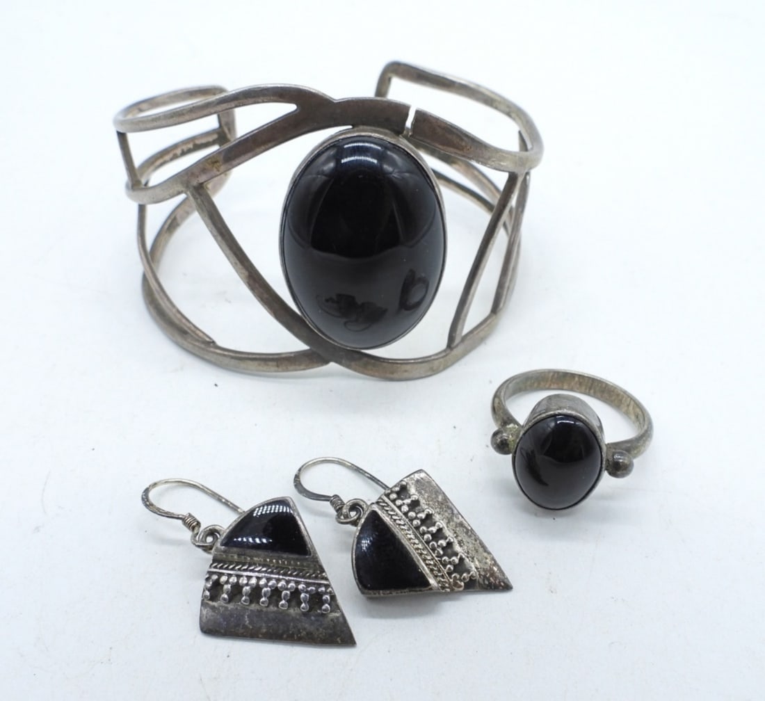 VINTAGE BLACK ONYX 925 SET (1 of 3)