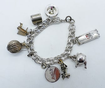 VINTAGE CHARM BRACELET, STERLING