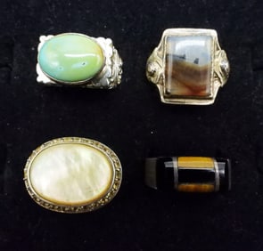 (4) INCREDIBLE GEMSTONE 925 RINGS