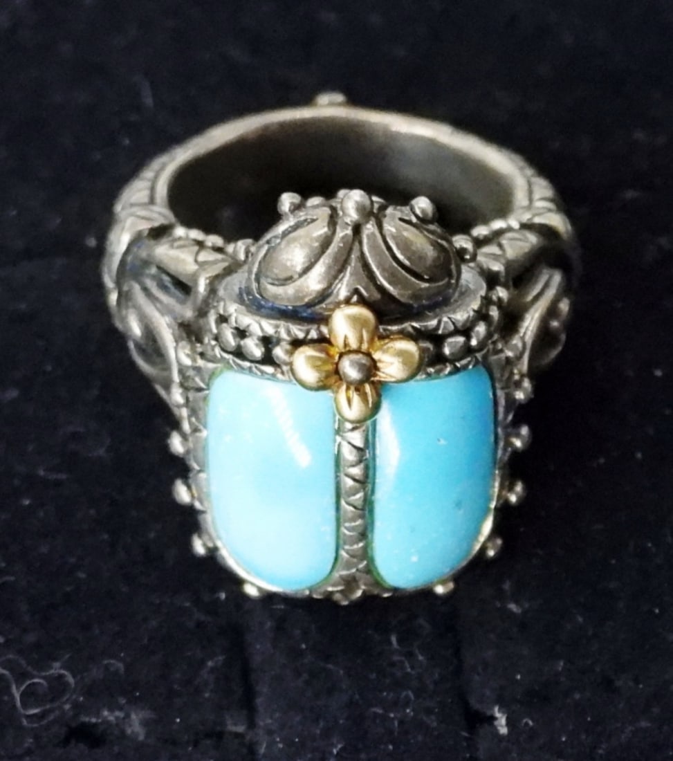 BIXBY STERLING 18KG SCARAB RING (1 of 4)