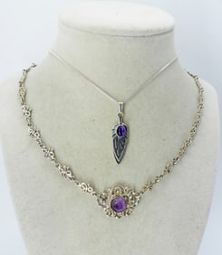 (2) AMETHYST NECKLACES - MEXICO