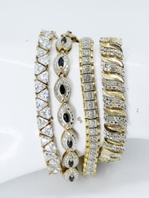 (4) BRIDAL STYLE 925 TENNIS BRACELETS