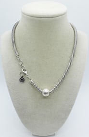SILPADA 925 SNAKE CHAIN BALL NECKLACE