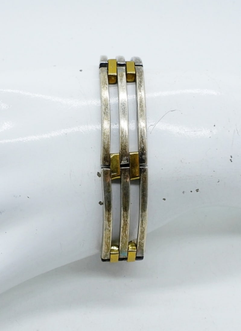 TAXCO VTG STERLING BRACELET - HEAVY (1 of 3)