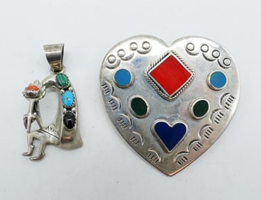 KOKOPELLI GEMSTONE PENDANT 925