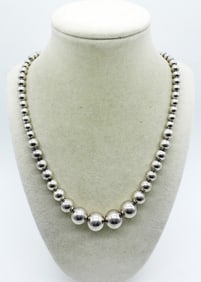 STERLING BEADED CHAIN, VINTAGE