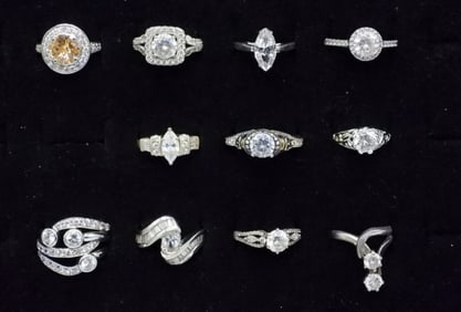 (11) INCREDIBLE STERLING BRIDAL RINGS