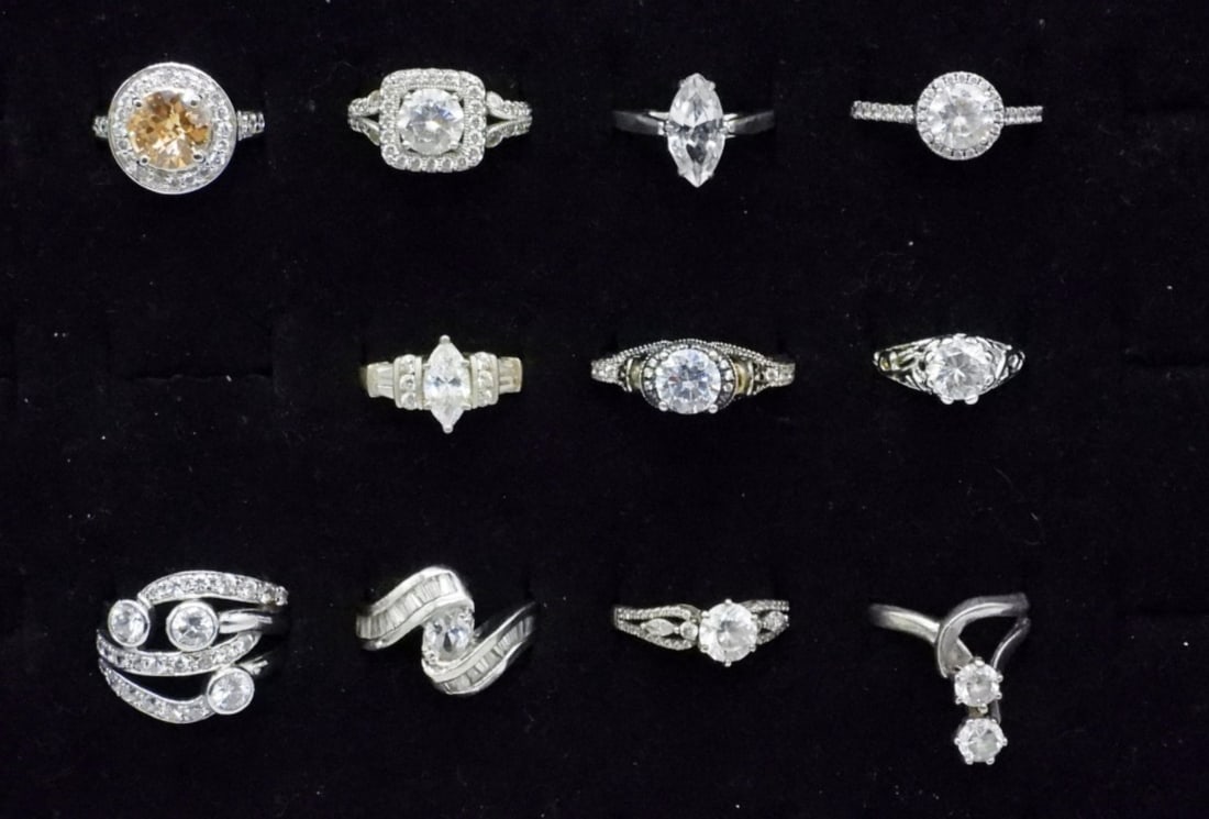 (11) INCREDIBLE STERLING BRIDAL RINGS (1 of 2)