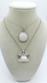 MOONSTONE & MOP STERLING NECKLACES