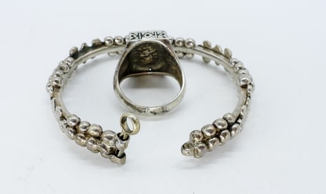 STERLING GREEN TURQUOISE RING & BRACELET