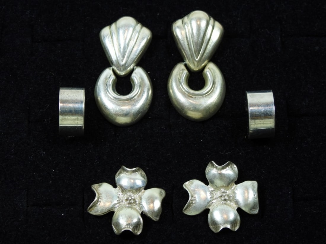 3 SETS OF VARIETY STERLING EARINGS (1 of 2)